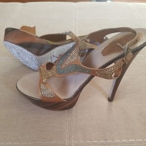 Rene Caovilla Venezia Swarovski Crystal Womens Heels Sz US 8.5 Eur 38.5